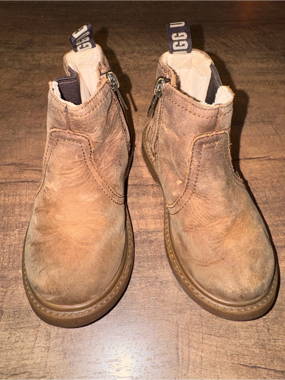 UGG Brown Leather Chelsea Ankle Boots Toddler Size 8